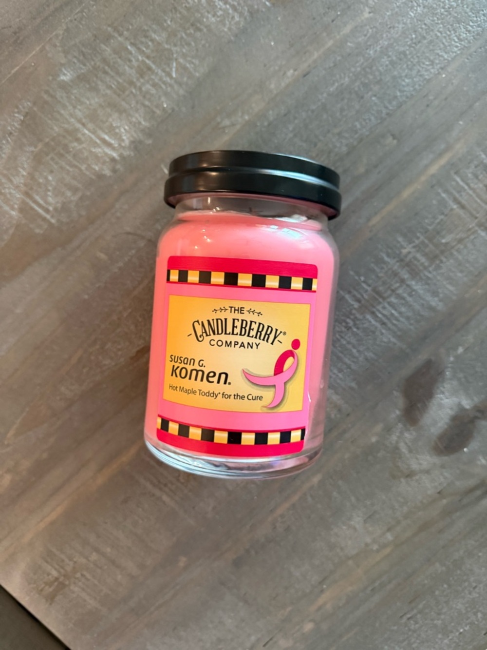 Candleberry Breast Cancer Hot Maple Toddy Candle
